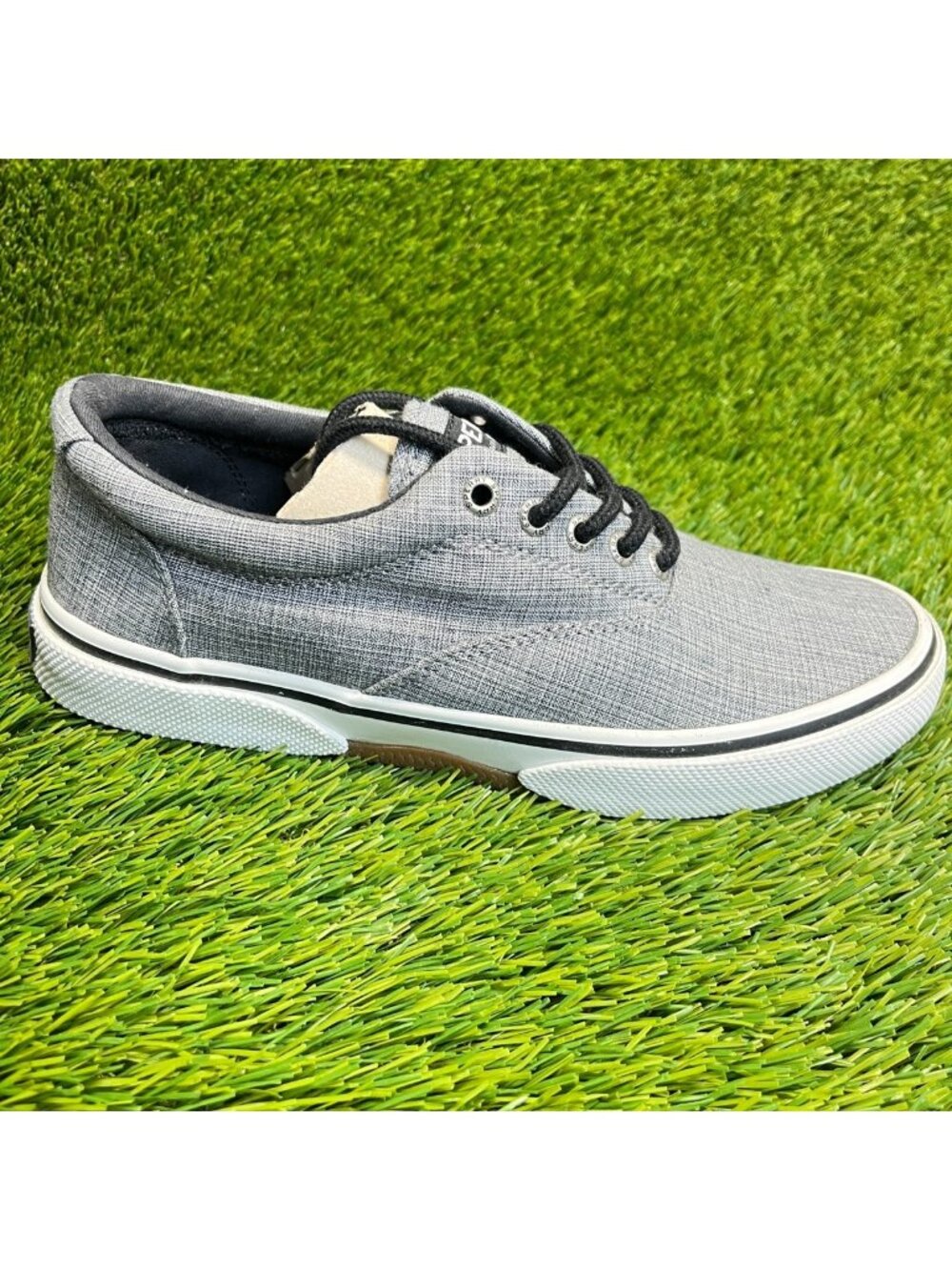 Sperry Halyard CVO Mens Size 7 Gray White Black Casual Walking Shoes Sneakers